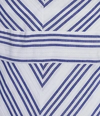 A Loves A Stripe Pattern Square Neck Sleeveless Woven A-Line Midi Dress