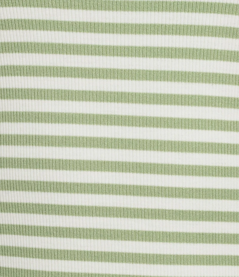 A Loves A Stripe Ribbed Knit Scoop Neck Sleeveless Tank