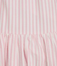 A Loves A Stripe Sweetheart Neck Tank Strap Button Front Tie Drop Waist Flounce Maxi Dress