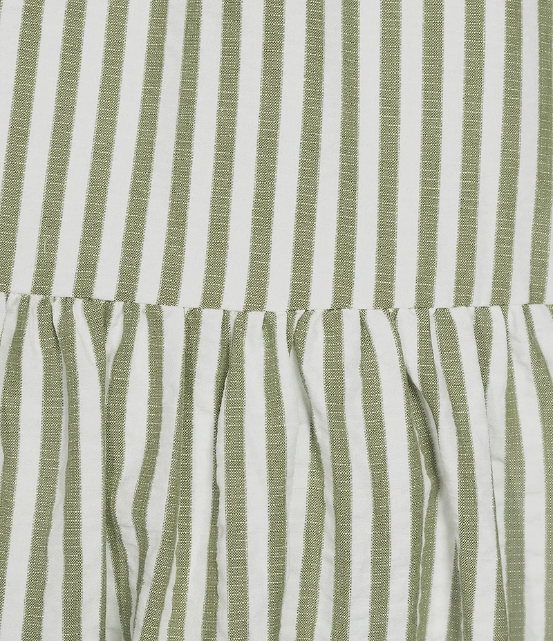 A Loves A Stripe Sweetheart Neck Tank Strap Button Front Tie Drop Waist Flounce Maxi Dress