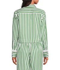 A Loves A Striped Collared Long Sleeve Button Front Woven Coordinating Shirt