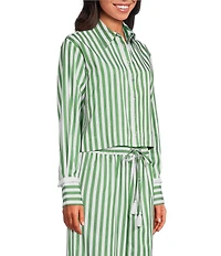 A Loves A Striped Collared Long Sleeve Button Front Woven Coordinating Shirt