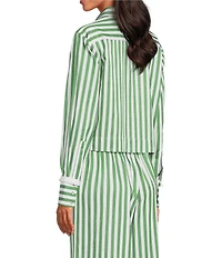 A Loves A Striped Collared Long Sleeve Button Front Woven Coordinating Shirt
