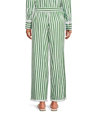 A Loves A Striped Mid Rise Full Length Woven Wide Leg Coordinating Pant
