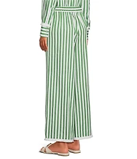 A Loves A Striped Mid Rise Full Length Woven Wide Leg Coordinating Pant