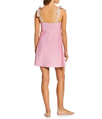 A Loves A Traditional Blooms Ice Blue Reversible Border Print Swim Fabric Rec Dress