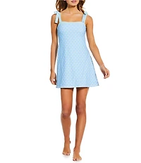 A Loves A Traditional Blooms Ivory Reversible Border Print Swim Fabric Rec Dress