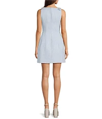 A Loves A Tweed Crew Neck Sleeveless A-Line Mini Dress