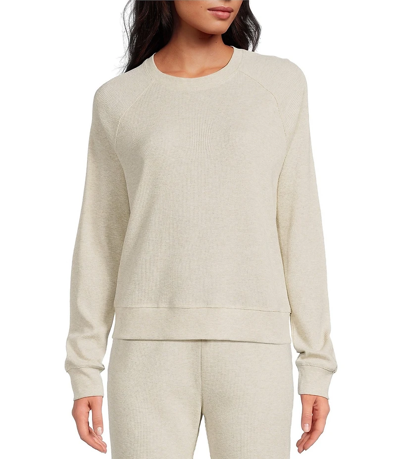 A Loves A Waffle Knit Crew Neck Dropped Long Sleeve Coordinating Pullover