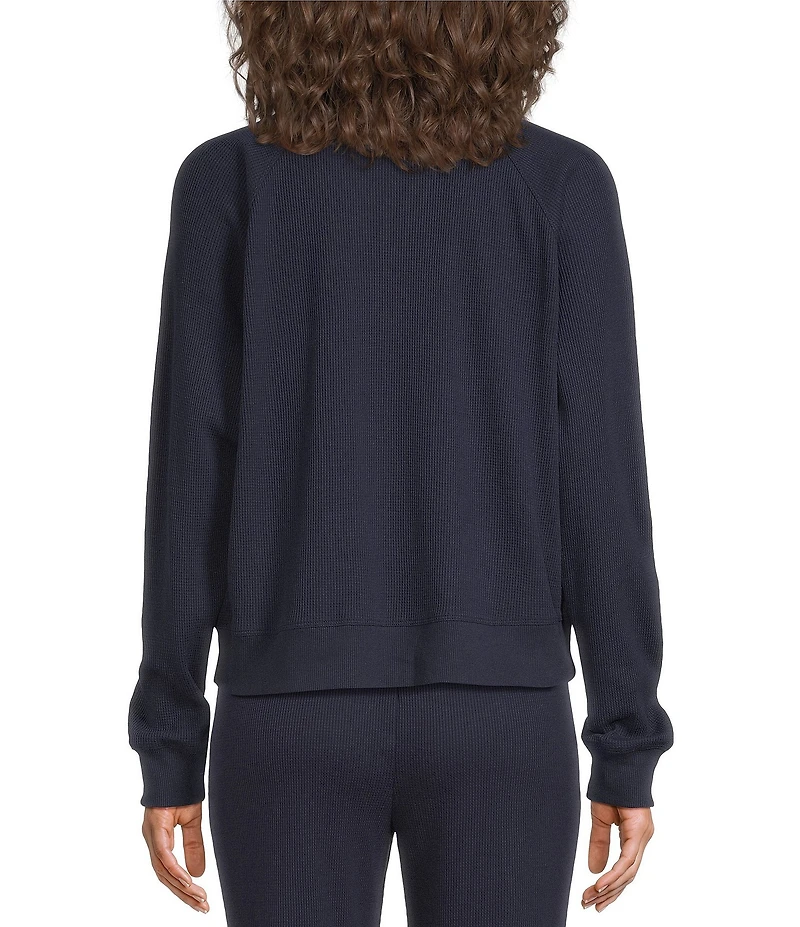 A Loves A Waffle Knit Crew Neck Dropped Long Sleeve Coordinating Pullover