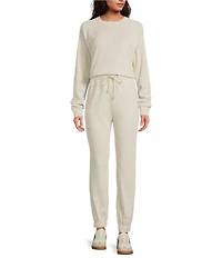 A Loves A Waffle Knit High Rise Full Length Coordinating Jogger Sweatpants