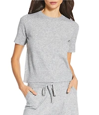 A Loves A Wool Blend Crew Neck Short Sleeve Sweater Coordinating Tee Shirt
