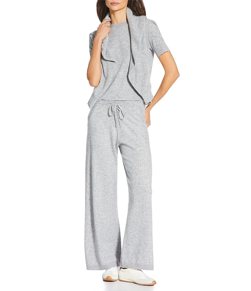 A Loves A Wool Blend Crew Neck Short Sleeve Sweater Coordinating Tee Shirt