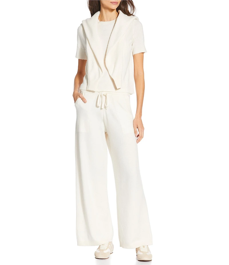 A Loves A Wool Blend Crew Neck Short Sleeve Sweater Coordinating Tee Shirt