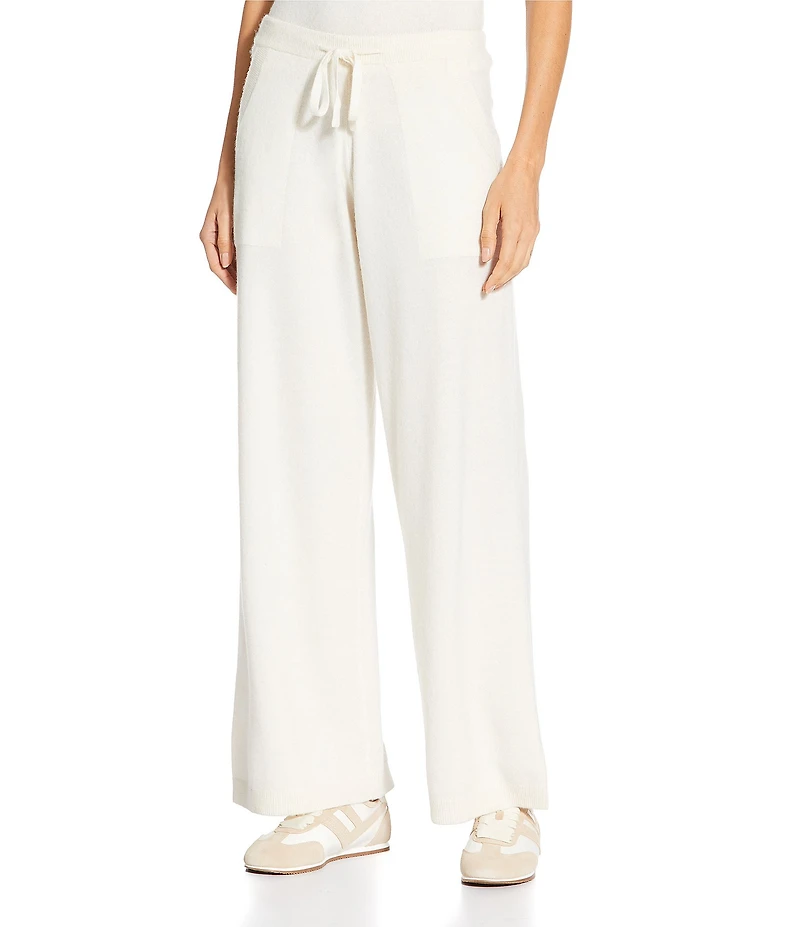 A Loves A Wool Blend Mid Rise Tie Front Wide Leg Sweater Lounge Coordinating Pants