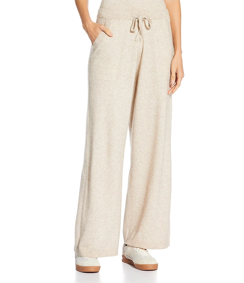 A Loves A Wool Blend Mid Rise Tie Front Wide Leg Sweater Lounge Coordinating Pants