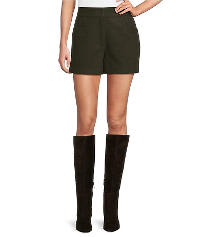 A Loves A Wooly Mid Rise Wool Blend Mini Shorts
