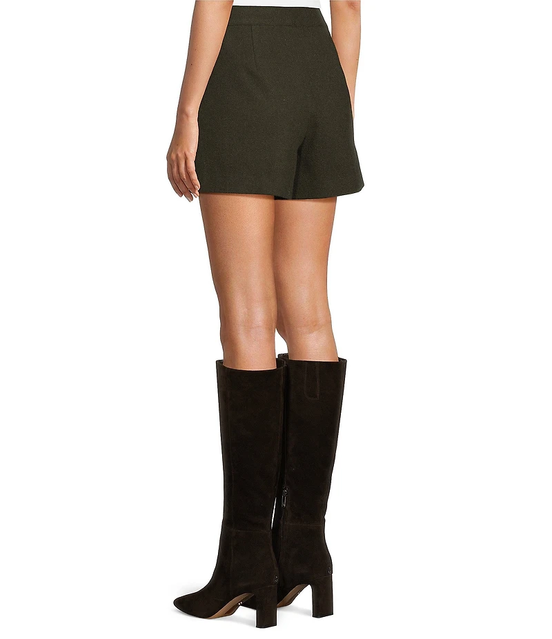 A Loves A Wooly Mid Rise Wool Blend Mini Shorts