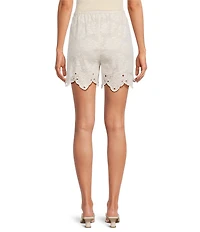 A Loves A Woven Embroidered Lace Pull On Coordinating Shorts