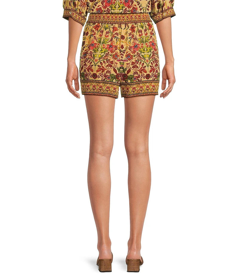 A Loves A Woven Floral Print High Rise Tassel Tie Coordinating Shorts