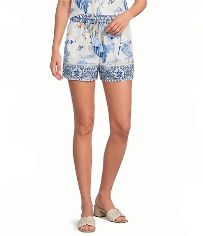A Loves A Woven Printed Mid Rise Coordinating Shorts