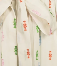 A Loves A Woven Printed Surplice Neck Ruffle Sleeve Self-Tie Belted A-Line Maxi Dress