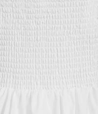 A Loves A Woven Square Neck Sleeveless Straps Drop Waist Smocked Backing Ruched Sides A-Line Maxi Dress