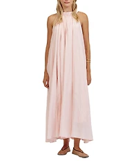A.Ren Aurelia Round Neck Sleeveless Shirring Maxi Dress