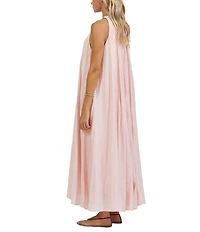 A.Ren Aurelia Round Neck Sleeveless Shirring Maxi Dress