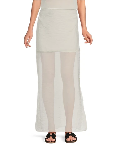 A.Ren Camille Half Sheer Coordinating Midi Skirt