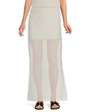 A.Ren Camille Half Sheer Coordinating Midi Skirt
