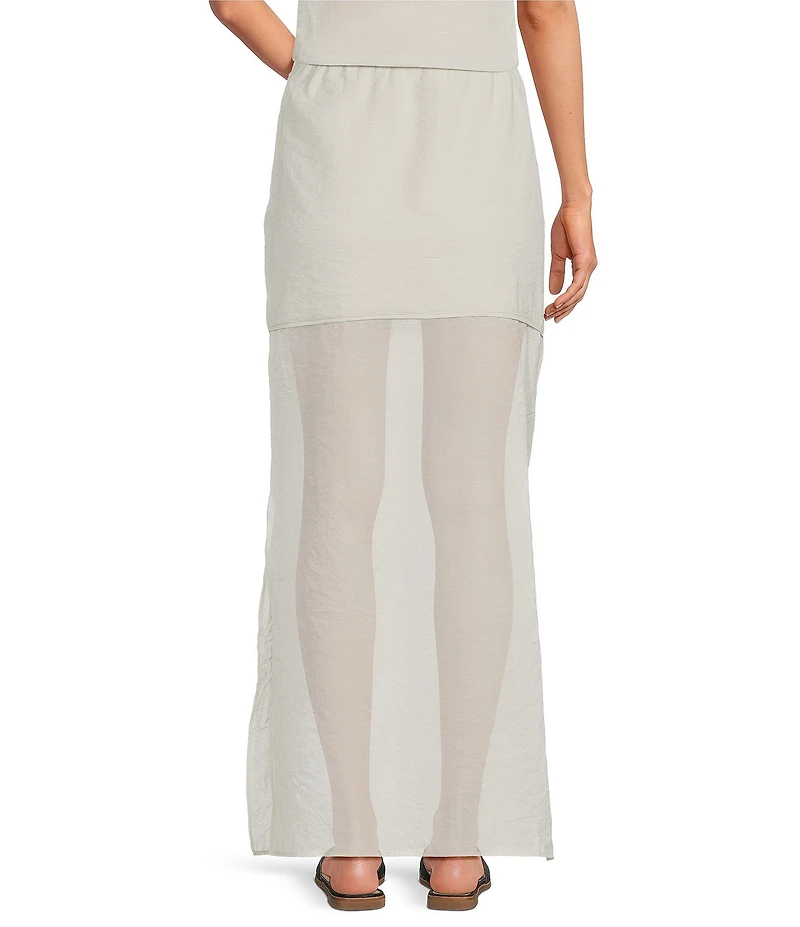 A.Ren Camille Half Sheer Coordinating Midi Skirt