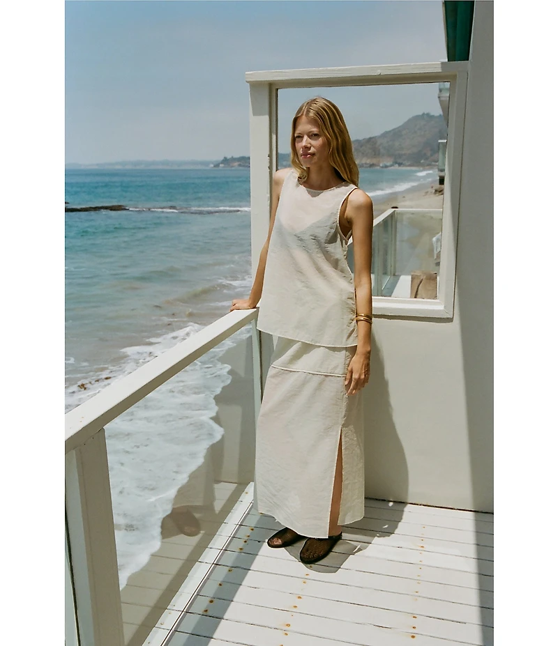 A.Ren Camille Round Neck Sleeveless Sheer Coordinating Top