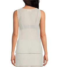 A.Ren Camille Round Neck Sleeveless Sheer Coordinating Top