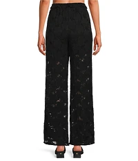 A.Ren Chantilly Lace Flared Leg Pull-On Pants