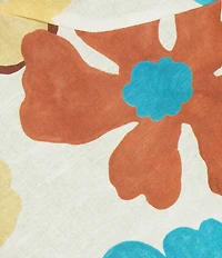 A.Ren Cosima Floral Print Round Neck Sleeveless Linen Blend Maxi Dress