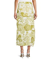 A.Ren Irisa Printed Half Sheer Woven Maxi Skirt