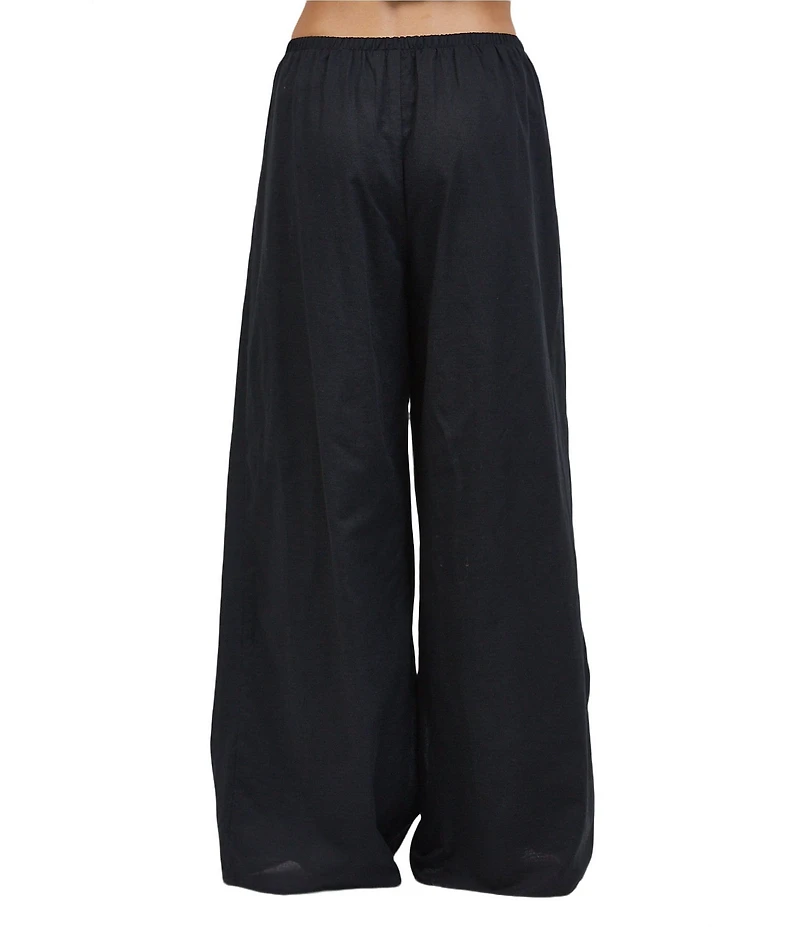 A.Ren Simone Wide Leg Pull-On Coordinating Linen Pants
