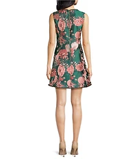 Abbey Glass Avery Jacquard Crew Neckline Sleeveless Mini Dress