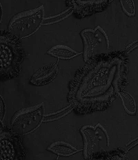 Abbey Glass Barbara Ruffle Mock Neck 3D Floral Detail Sleeveless Top