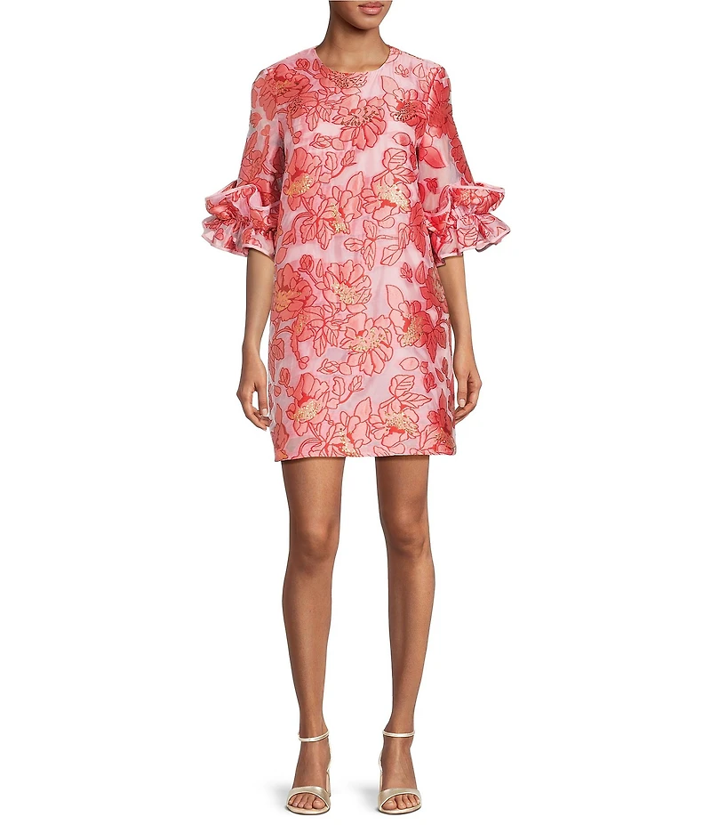 Abbey Glass Bronwyn Crew Neck Shift Mini Dress