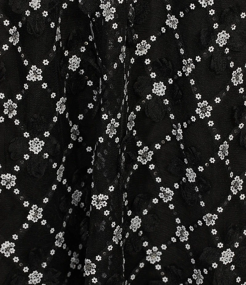 Abbey Glass Eden Lace Sequin Midi A-Line Skirt