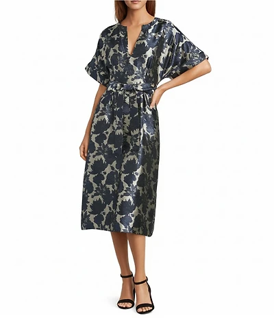 Abbey Glass Evelyn Floral Jacquard Midi Dress