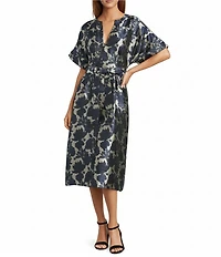 Abbey Glass Evelyn Floral Jacquard Midi Dress