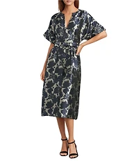 Abbey Glass Evelyn Floral Jacquard Midi Dress