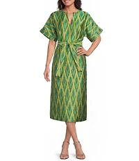 Abbey Glass Evelyn Jacquard Midi Dress