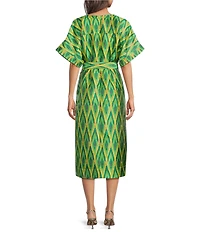Abbey Glass Evelyn Jacquard Midi Dress