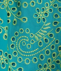 Abbey Glass Florence Eyelet 3/4 Puff Sleeve Blouse