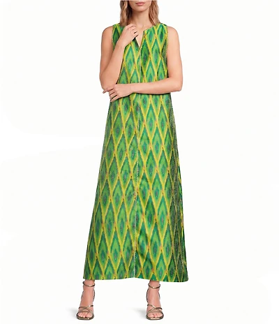 Abbey Glass Hannah Jewel Neckline Chevron Jacquard Shift Dress