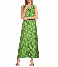 Abbey Glass Hannah Jewel Neckline Chevron Jacquard Shift Dress